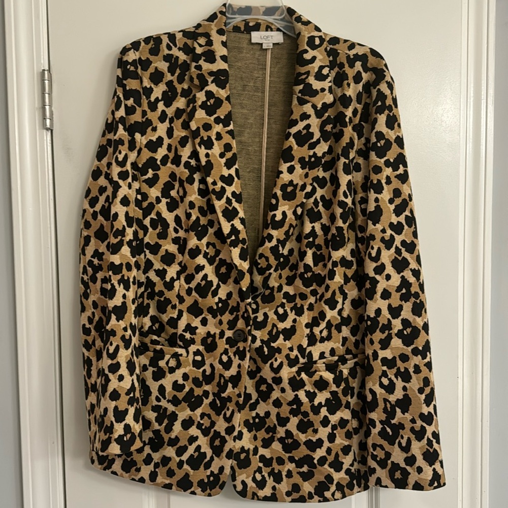 Loft leopard print blazer jacket